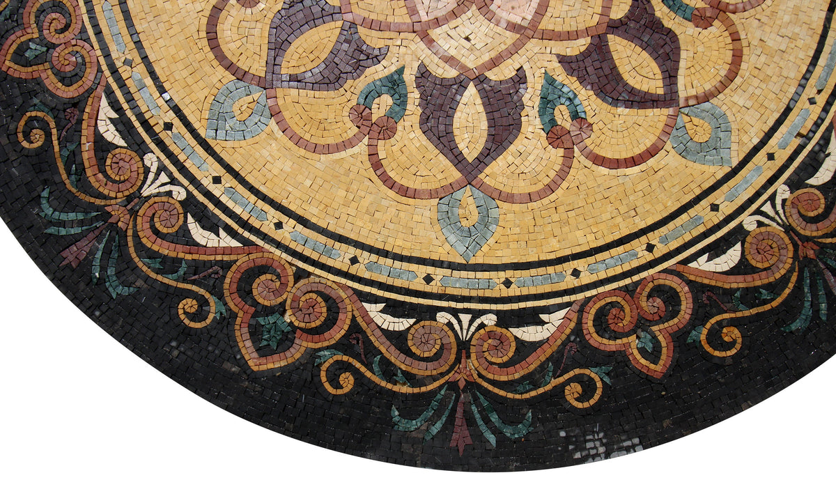 Romantic Elegance - Art Nouveau-Inspired Patterned Mosaic Medallion - Customization available