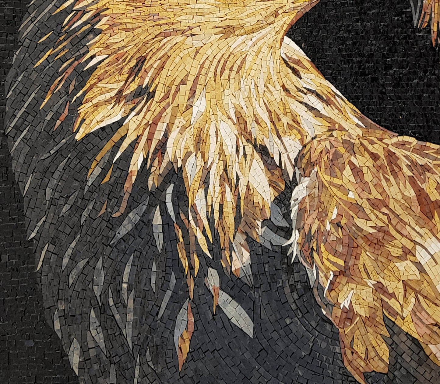Lion & Falcon Mosaic Tile Art: Handmade Stone Wall Decor