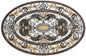 Oval Mosaic Carpet: Handmade Marble Art Tile Rug