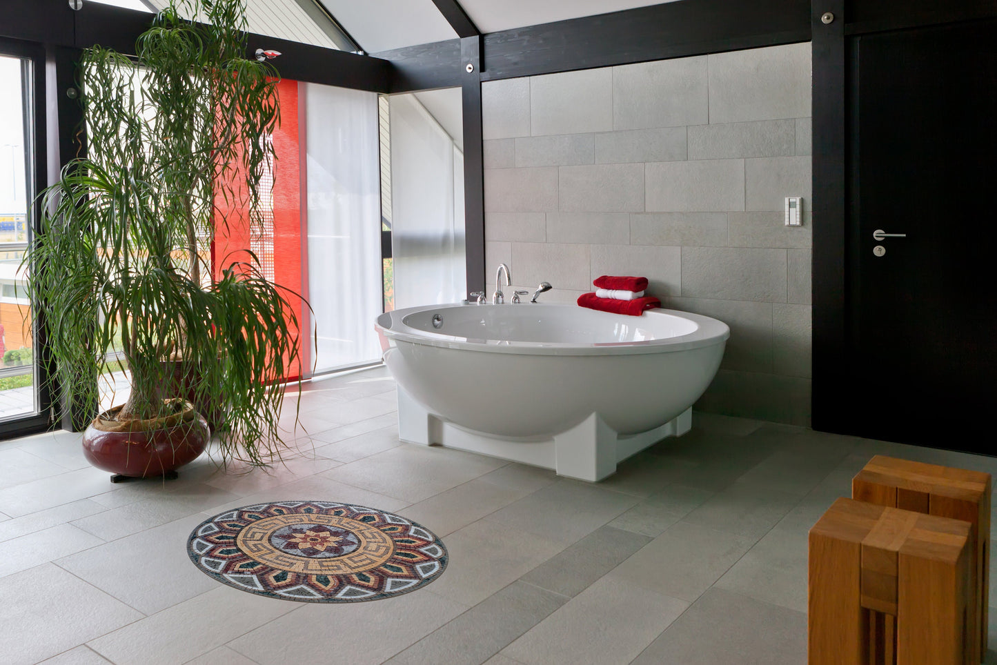 Colorful Handmade Medallion Marble Mosaic Art Tile - Vibrant Stone Décor - Customization available