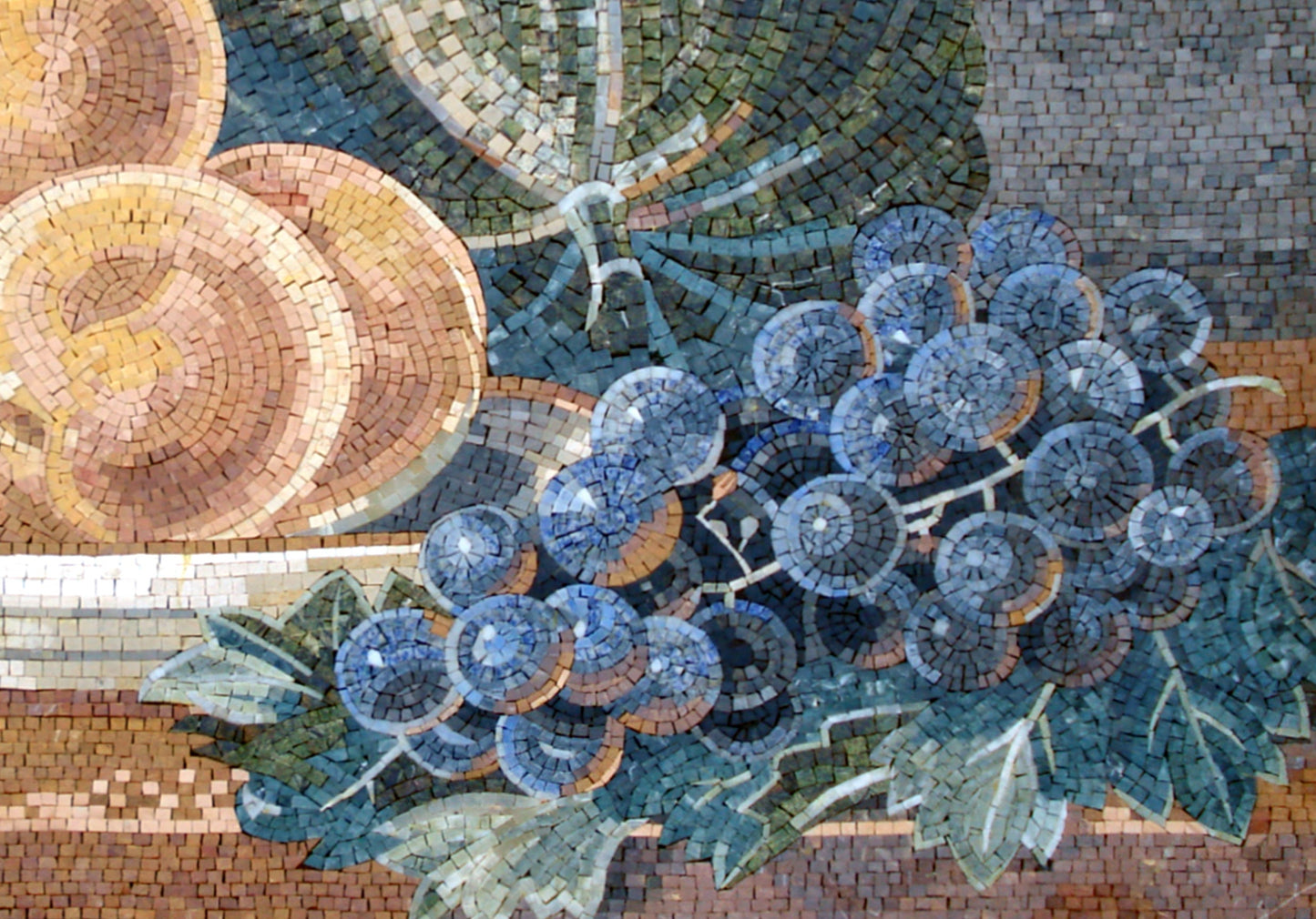 MOSAIC KITCHEN BACKSPLASH - A Still Life of Peaches, Grapes, and Watermelon Mosaic Wall Art