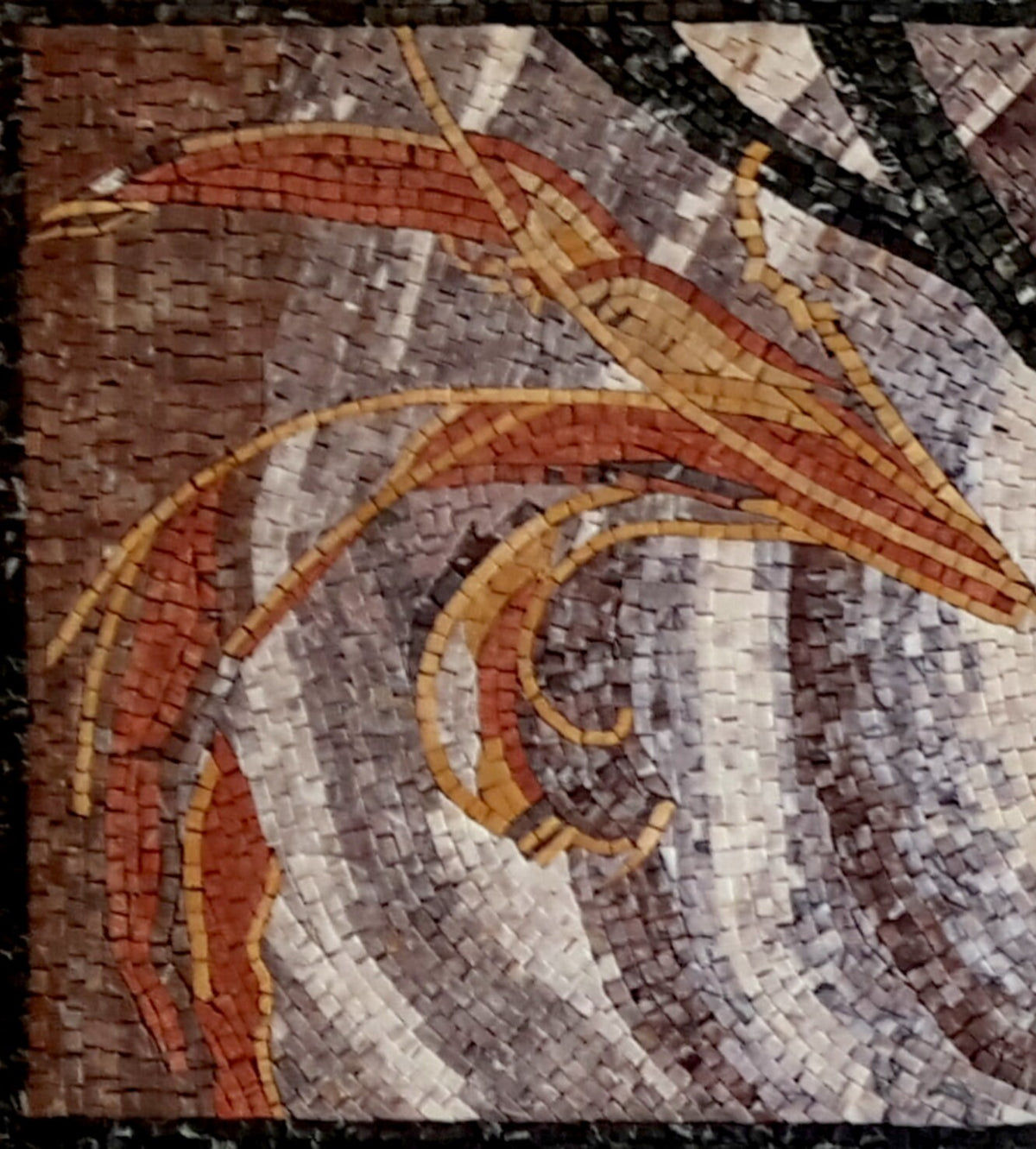 Handmade Abstract Landscape Mosaic Tile Backsplash: Marble Stone Wall Art