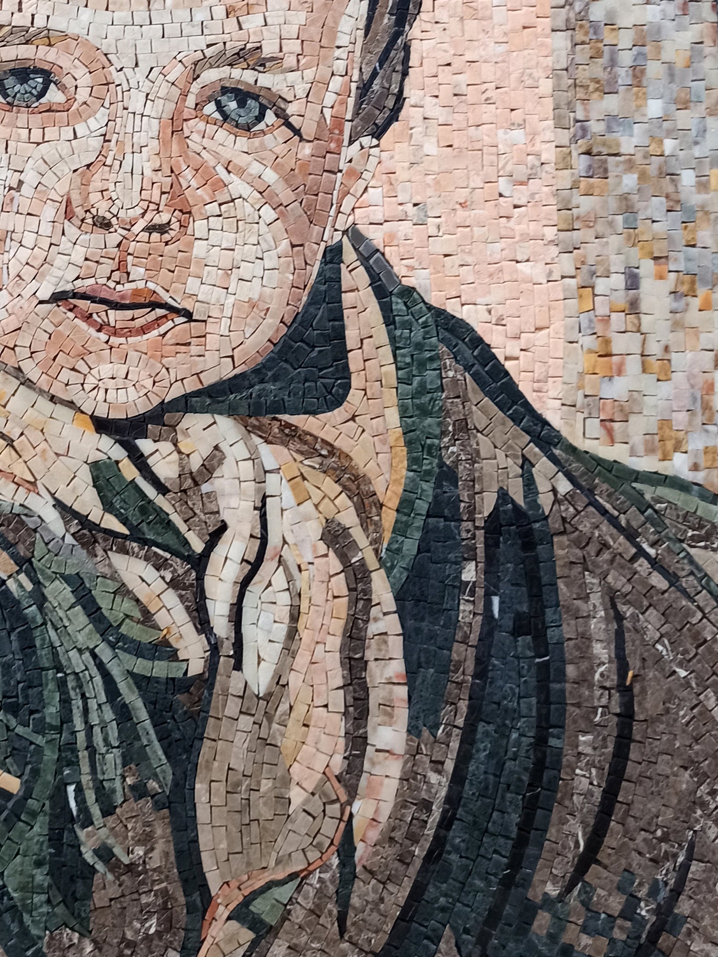 CUTE KID MOSAIC Tiles | Portrait Of Cute Child Reproduction Mosaic Art Tiles | Turkish Artist Mosaic Backsplash Tiles For Walls