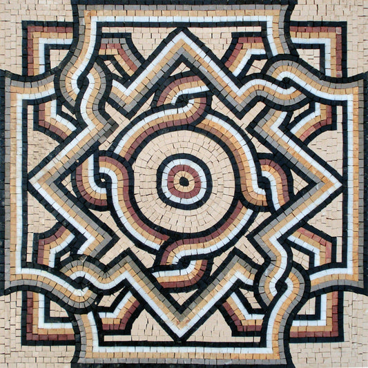 Handmade Colorful Marble Mosaic Tile Medallion (24")