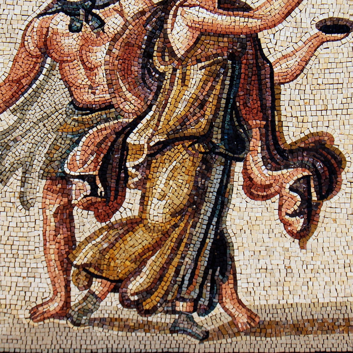 40"x40" Ancient Couple Mosaic Wall Art, Classical Romantic Scene, Timeless Home Decor, customization available