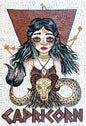 Capricorn Zodiac Mosaic Tile Art: Handmade Stone Wall Decor
