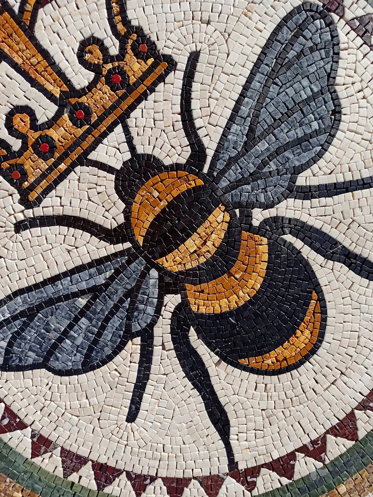 48" Regal Elegance  - Handmade Queen Bee Marble Mosaic Medallion Art Tile - Customization available