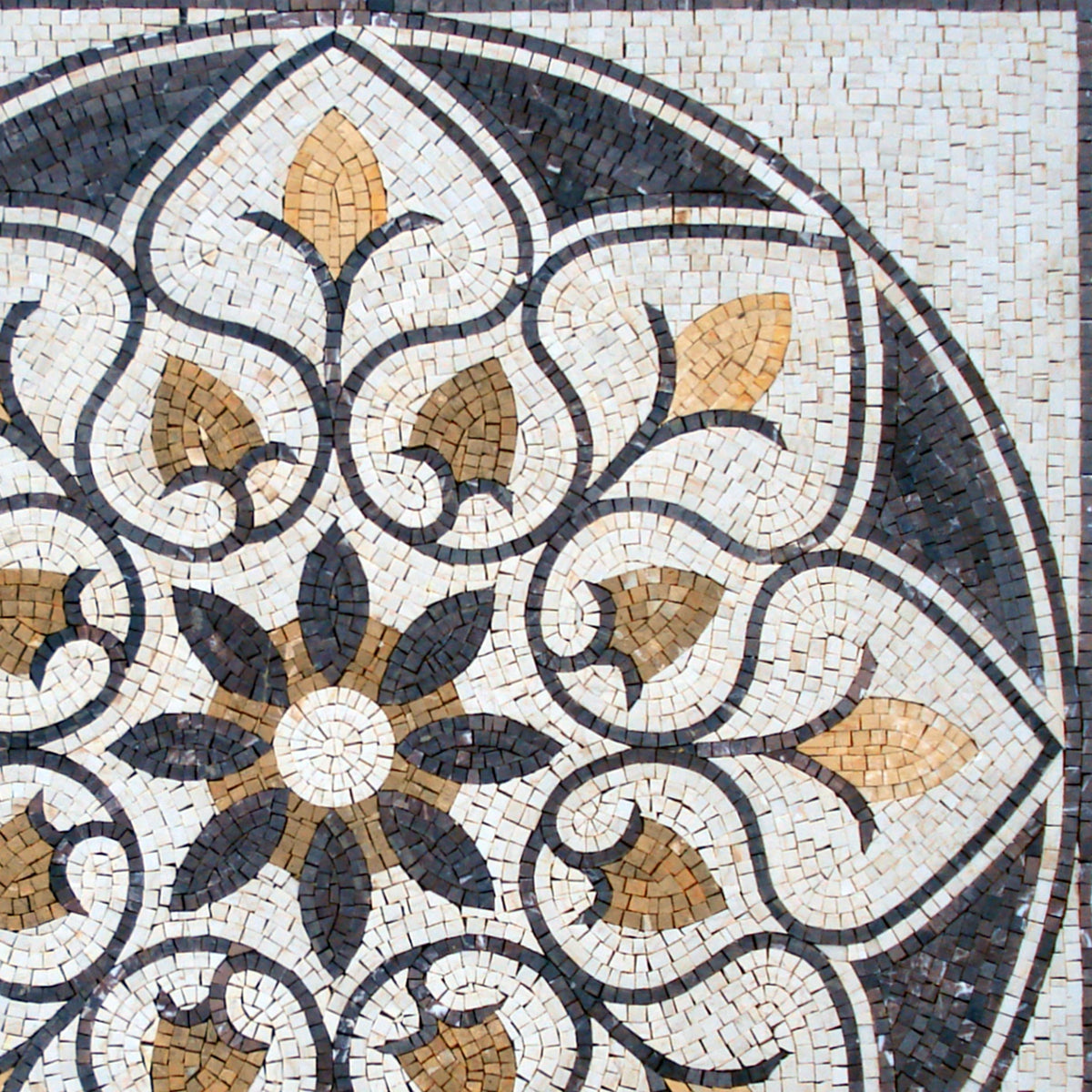 32” MEDALLION MOSAIC TILES | Geometrical Pattern Floral Tiles For House Warming | Tiles For Interior And Outdoor Hallway Entry And Walls