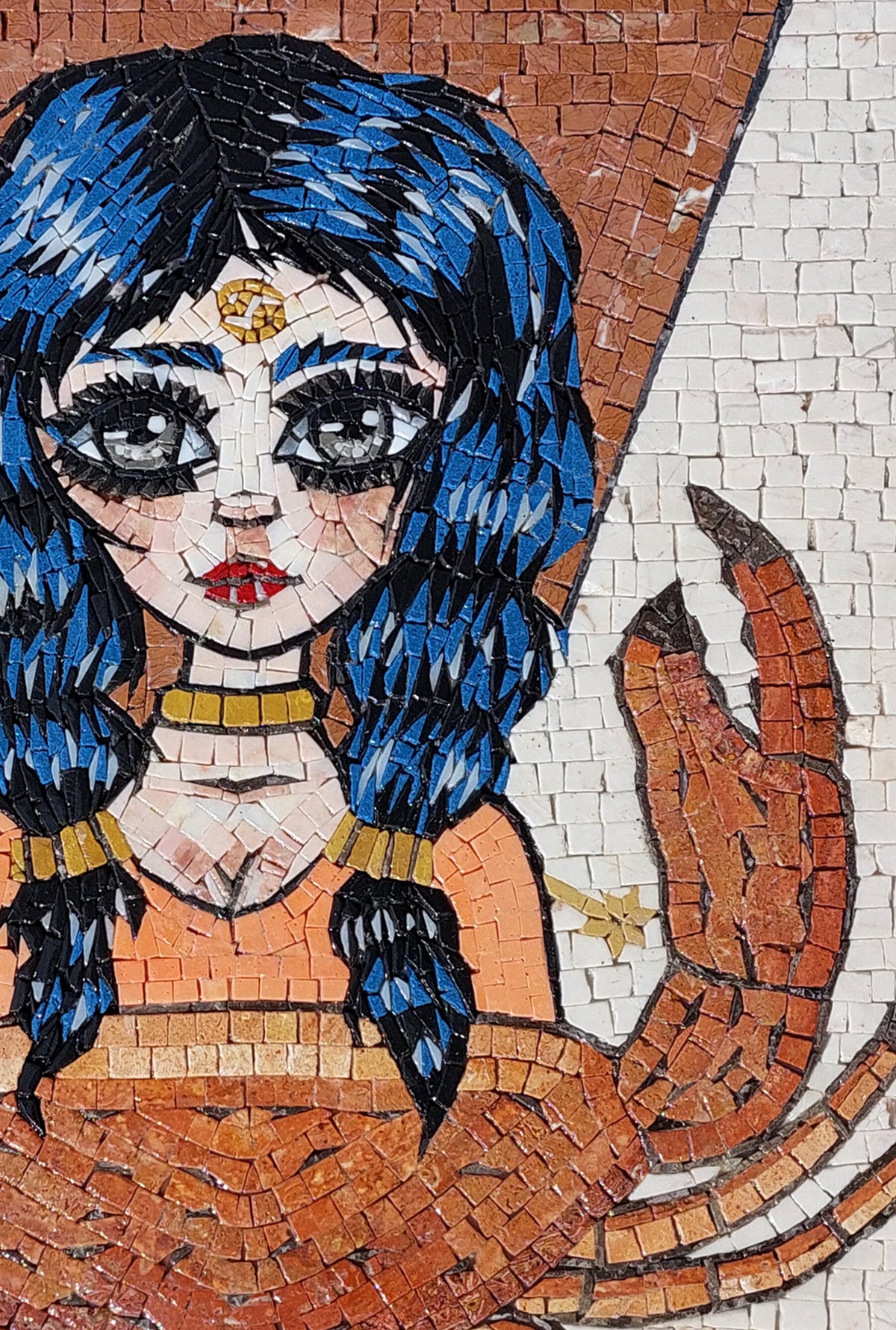 Handmade Cancer Zodiac Mosaic Tile Art: Birthday Gift