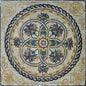 40" Medallion Mosaic Tile: Floral Marble Floor Art