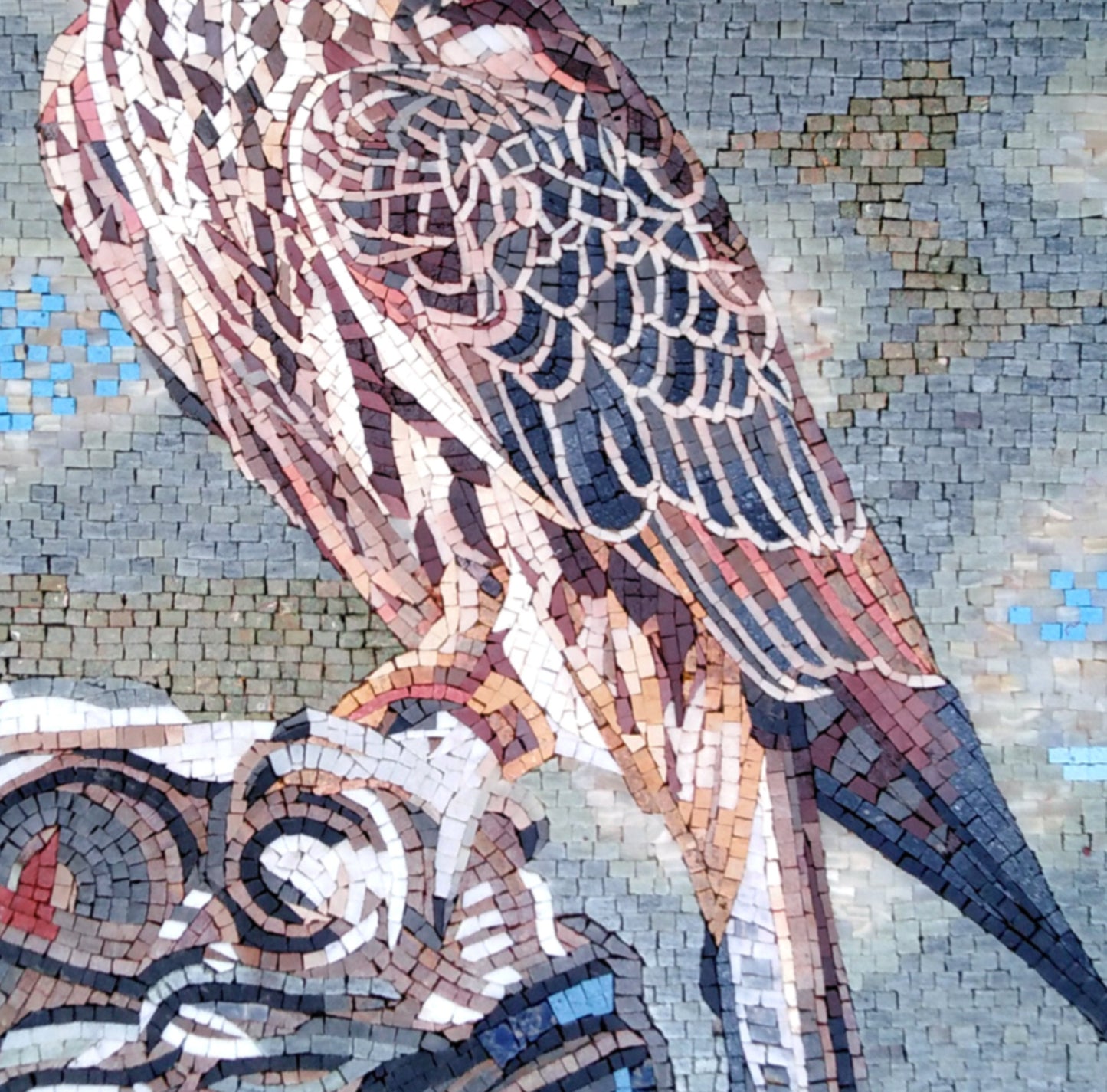 FALCON ART TILES| Wild Bird Mosaic Tiles And Backsplash For Living Room Walls| Falcon Artwork Tiles For Interior Hall And Rooms Decor