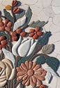 16"x24" Embossed Multicolored Flower Mosaic – Handmade Marble Tile Wall Art, Customization available