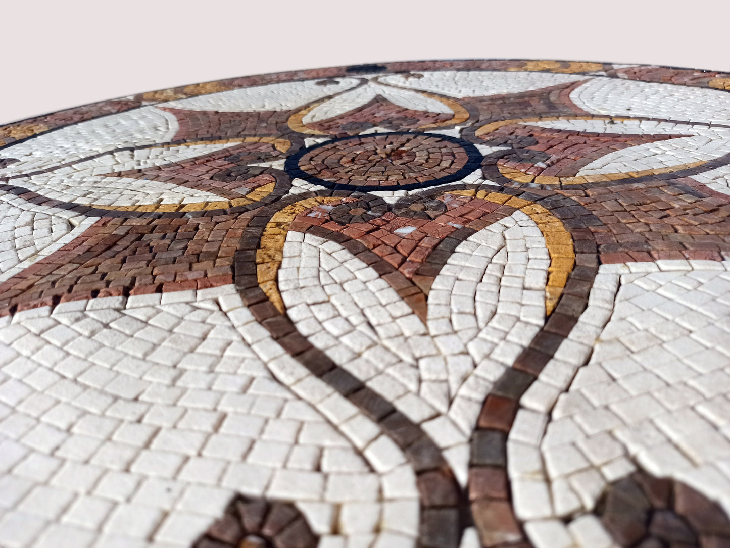 Timeless Beauty - 32-Inch Handmade Marble Mosaic Medallion - Patterned Art Tile Décor - Customization available