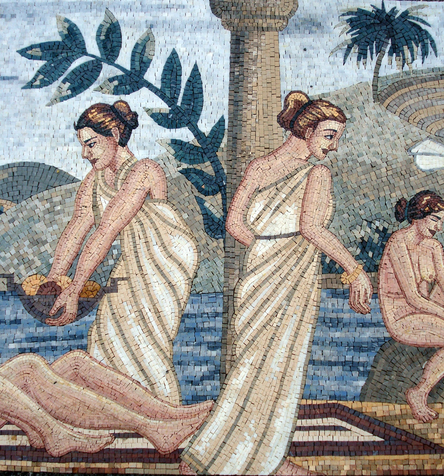 Handmade Roman Mosaic Tile: Decadence Reproduction, Marble & Stone
