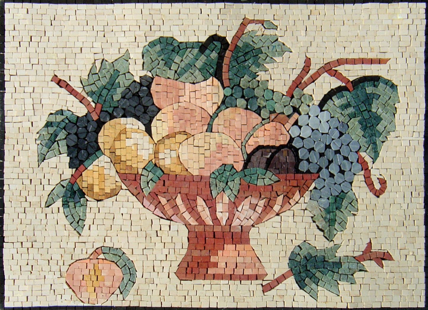FRUIT WALL ART - Mosaic Marble Tile Wall Art - Nature Backsplash Tile Art - Wall Hanging Kitchen Wall Decor