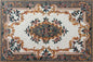 Floral Marble Mosaic Rug: Handmade Stone Art Carpet (90” x 60")