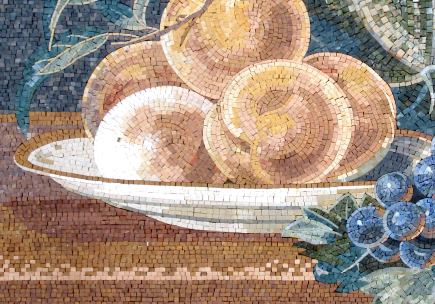 MOSAIC KITCHEN BACKSPLASH - A Still Life of Peaches, Grapes, and Watermelon Mosaic Wall Art