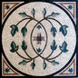 Botanical Marble Mosaic Tile Medallion - 32" Indoor/Outdoor Art