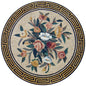 48" Handmade Marble Mosaic Medallion: Flowers & Vine