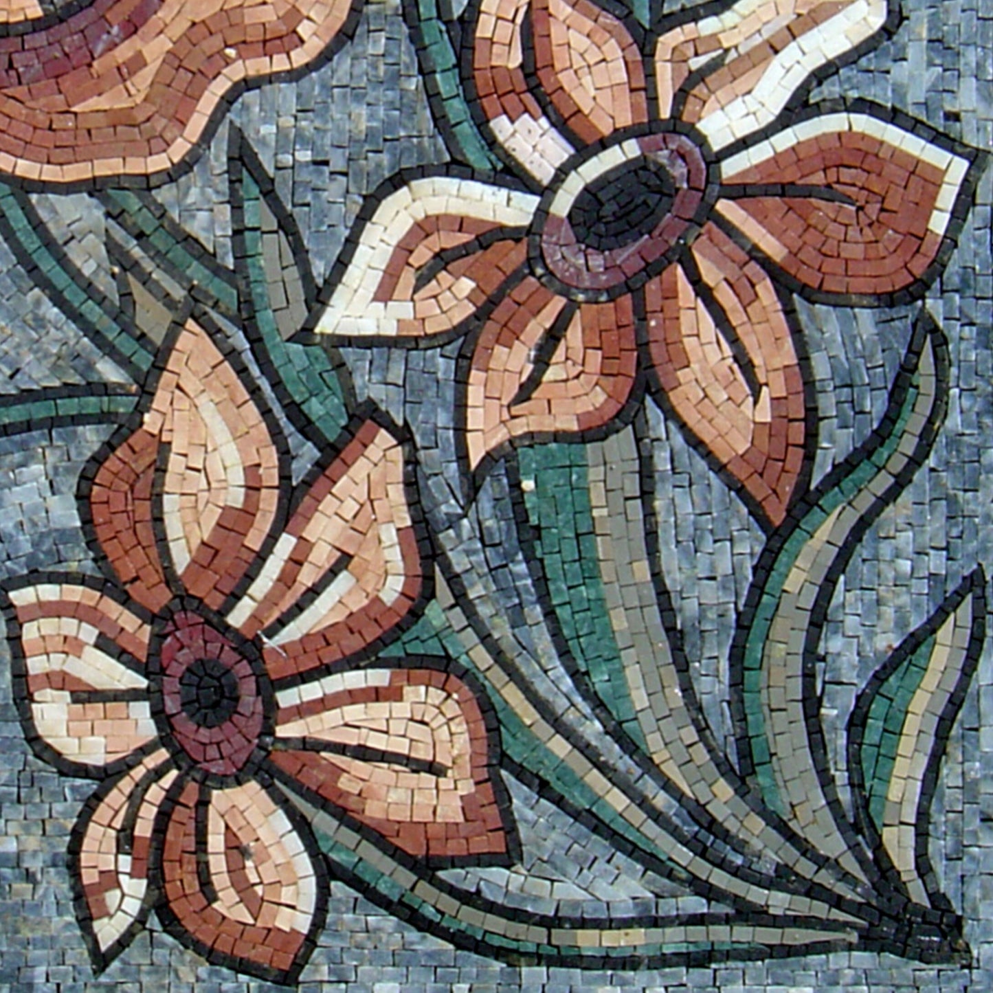Handmade Marble Mosaic: Rose Flower Wall Art Decor