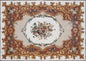 Floral Marble Mosaic Rug: Handmade Stone Carpet (108” x 64")