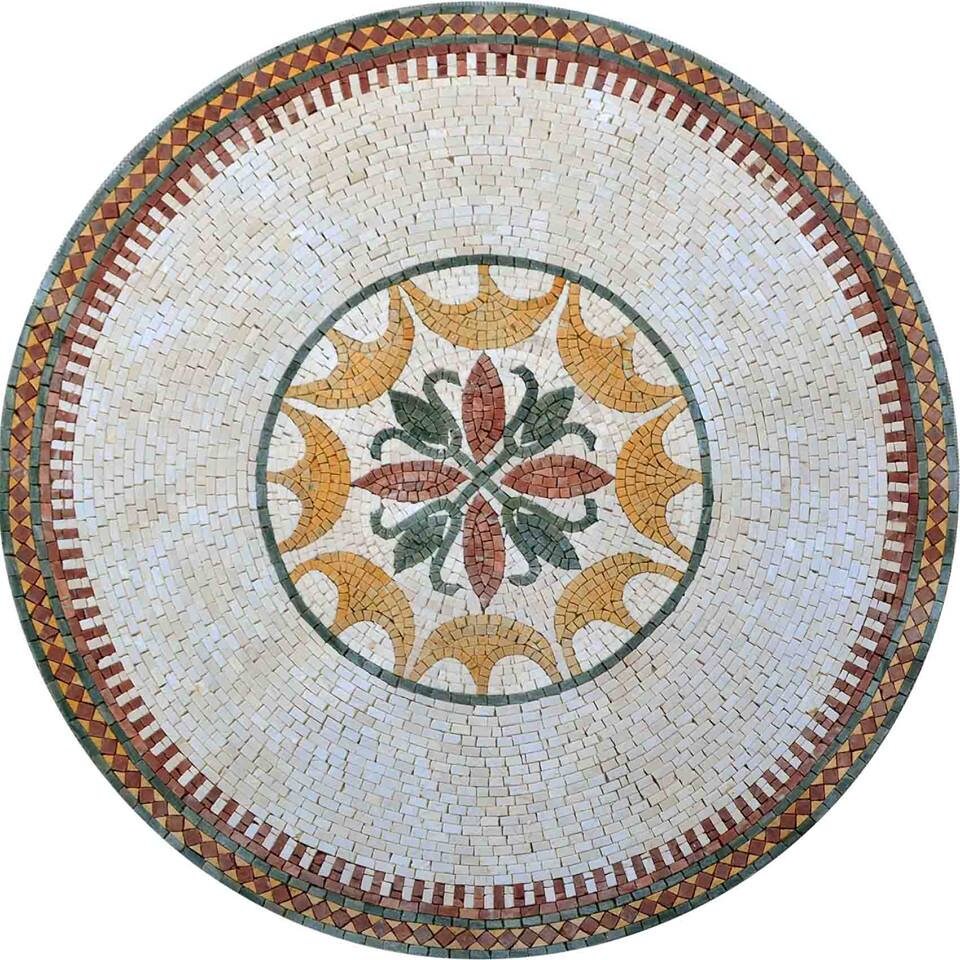Artistic Harmony-32" Handmade Pattern Mosaic Medallion Art Tile Décor - Customization available