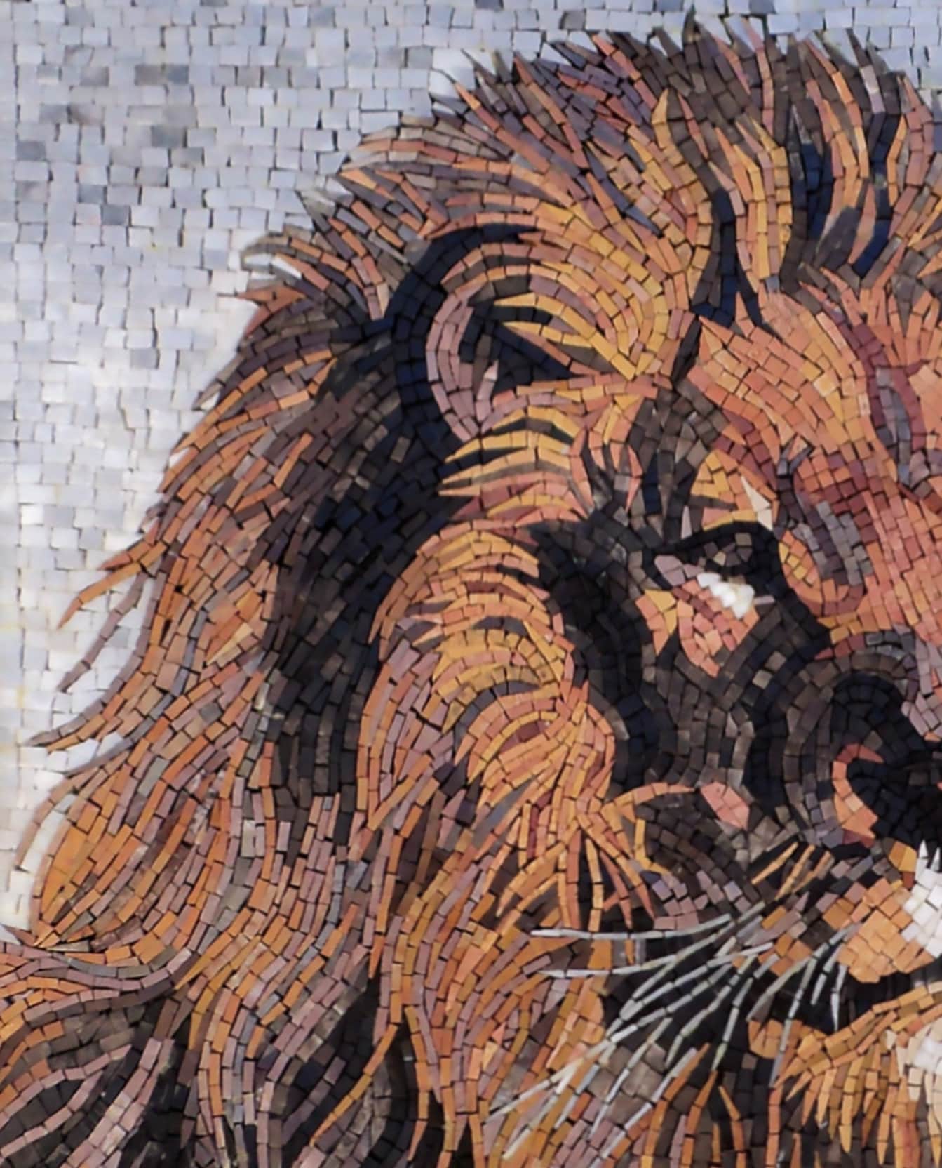 LION MOSAIC BACKSPLASH | Wild Jungle Animal Mosaic Tiles For House Warming | LionPride Artwork Tiles For Interior Room Walls