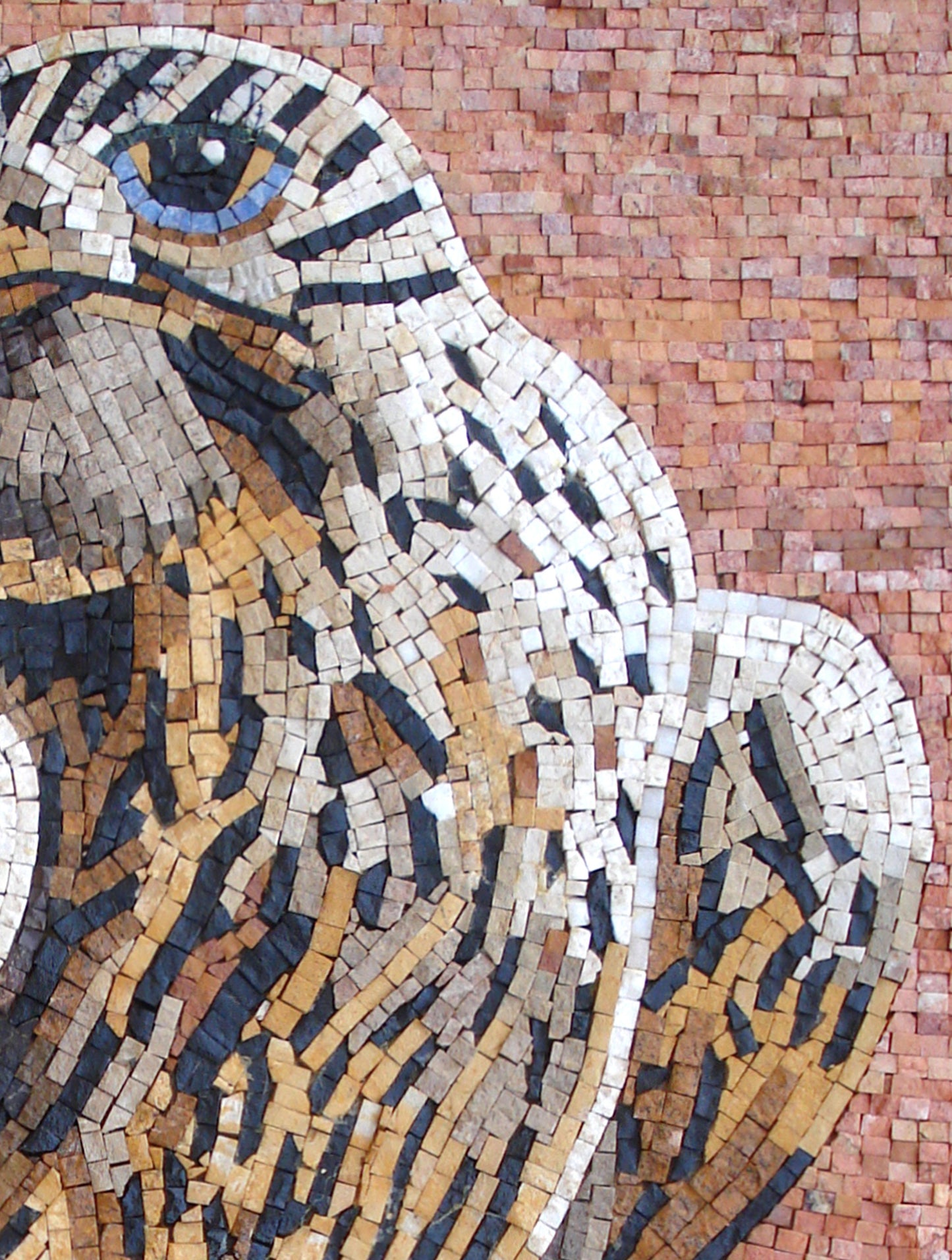 Falcon Mosaic Tile Art: Handmade Stone Bird Backsplash (40x30)