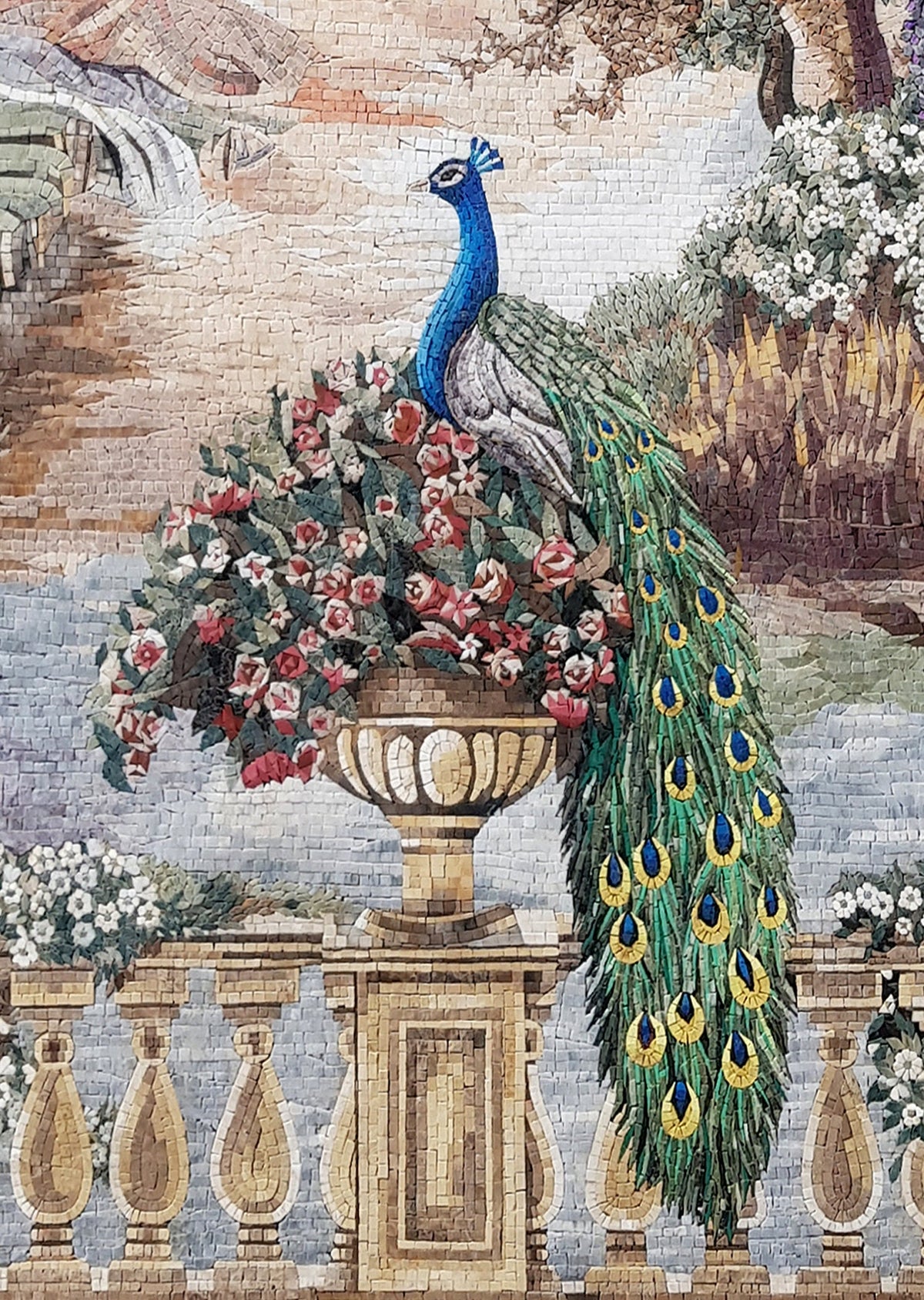Handmade Peacock Mosaic Tile Art: Indoor/Outdoor Wall Decor