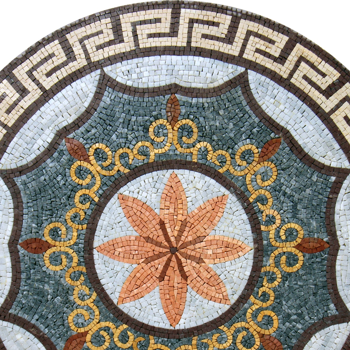 Vibrant Fusion - Eclectic and Multicolored Mixed Pattern Mosaic Medallion