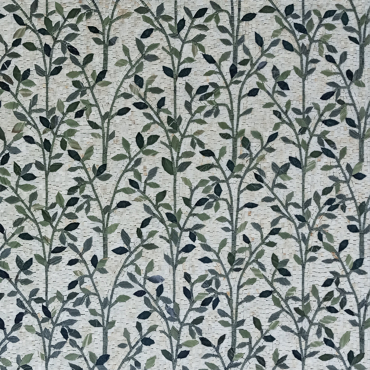 Handmade Marble Mosaic Tile Art: Floral Leaves Wall Decor (80” x 80”)