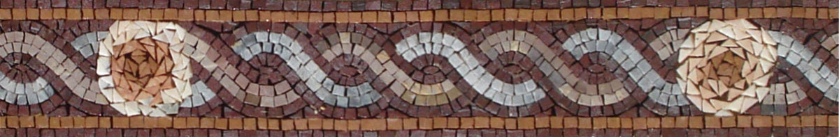 Floral String Mosaic Border: 4" x 40" Bathroom Wall Art