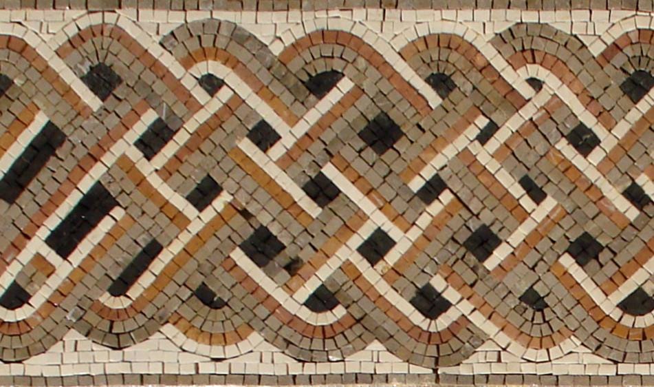 12″ Dimensional Gold Woven Border Mosaic – Handmade Marble Tile Trim, Luxe Backsplash & Wall Accent