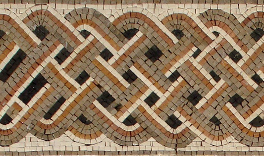 12″ Dimensional Gold Woven Border Mosaic – Handmade Marble Tile Trim, Luxe Backsplash & Wall Accent
