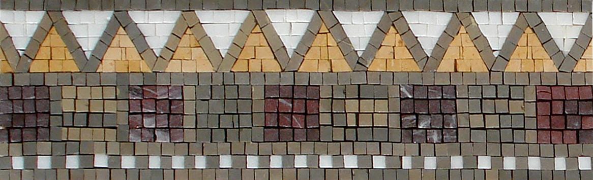 Handmade Marble Mosaic Tile Border: Brown & Gold Geometric Accent (6x40 inches, Customization Available