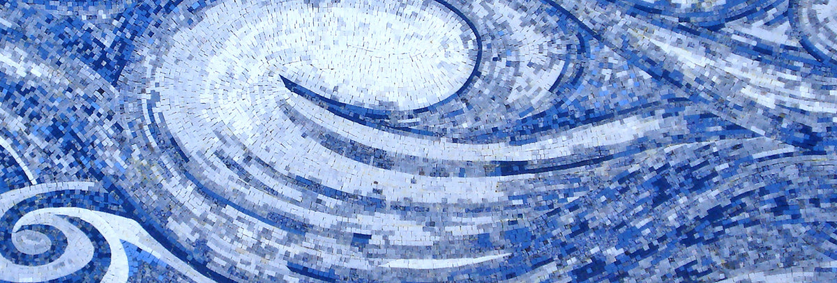 OCEAN MOSAIC TILES | Sea View Blue Waves Artwork Tiles For Living Room Walls | Tiles For Interior Outdoor Entry Walls And House Warming