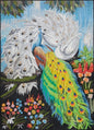 Handmade Peacock Mosaic Mural: Marble Tile Artwork (52” x 40")