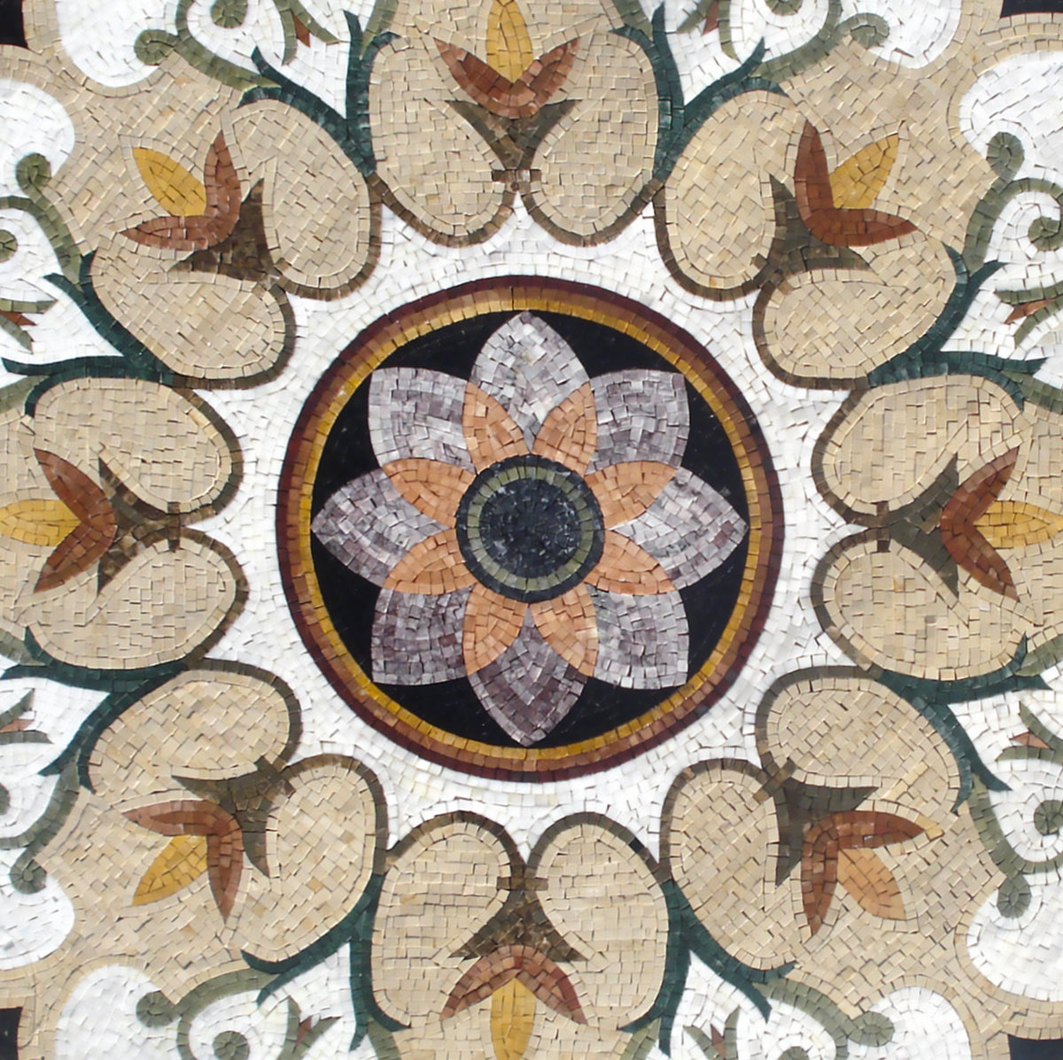 Artisan Elegance - Handmade Pattern Mosaic Medallion - Natural Marble Tile Décor - Customization available