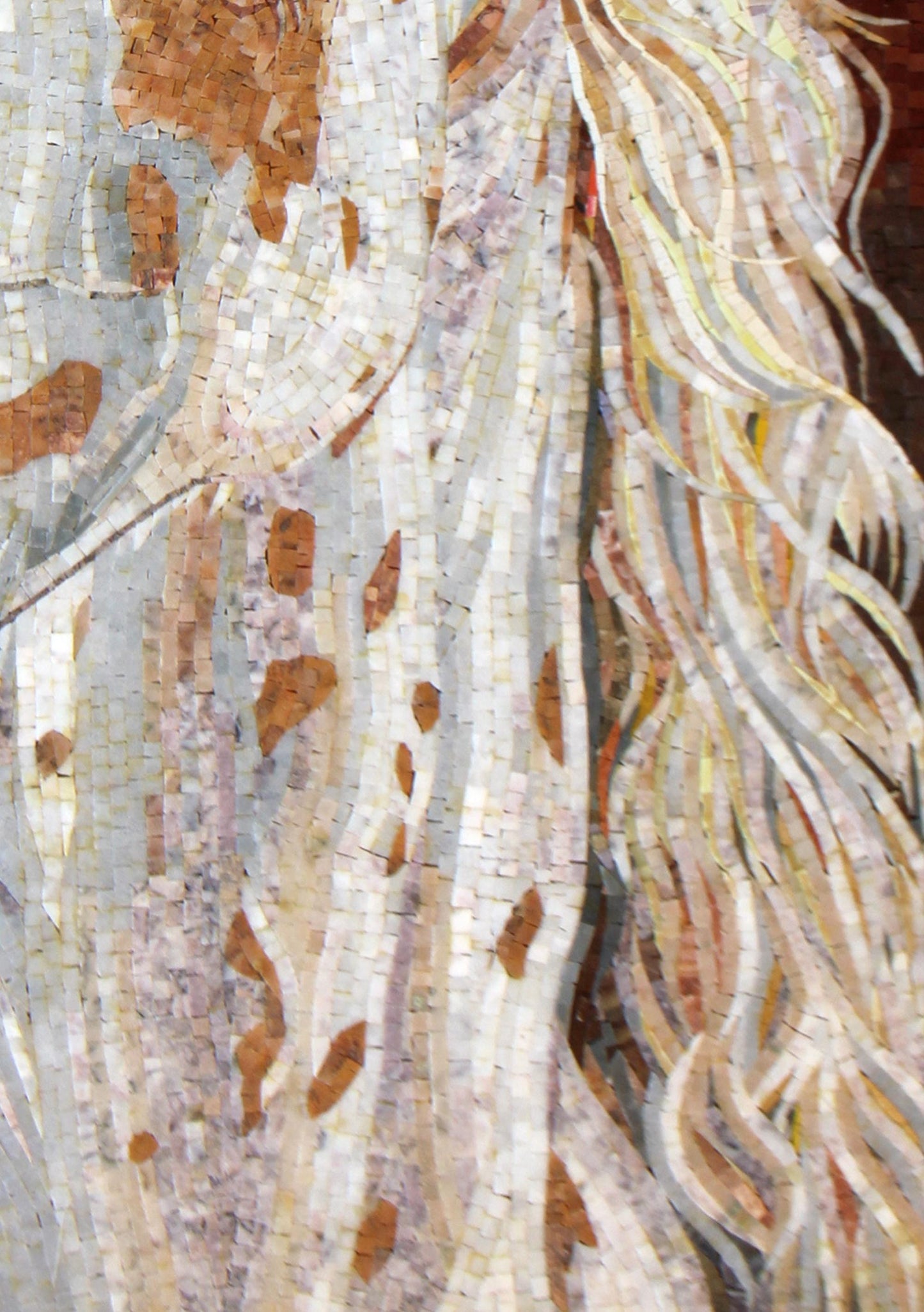 40"x28" White Horse Mosaic Wall Art , Equestrian Home Decor, Elegant Animal Mosaic Panel, Customization available
