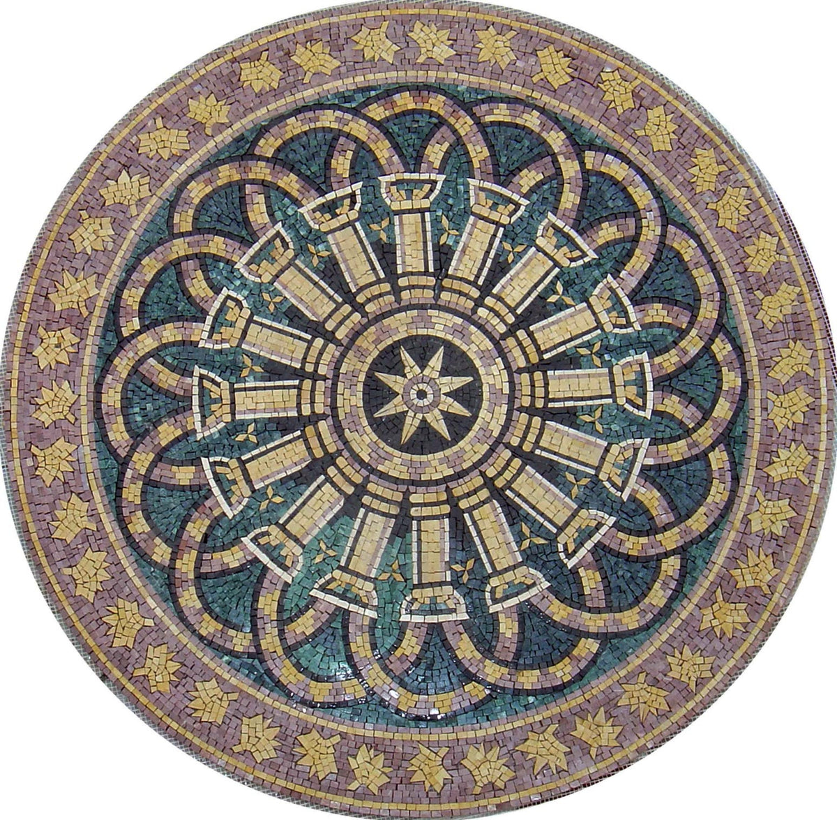 Eternal Elegance - 40" Handmade Decorative Marble Mosaic Art Tile Décor - Customization available