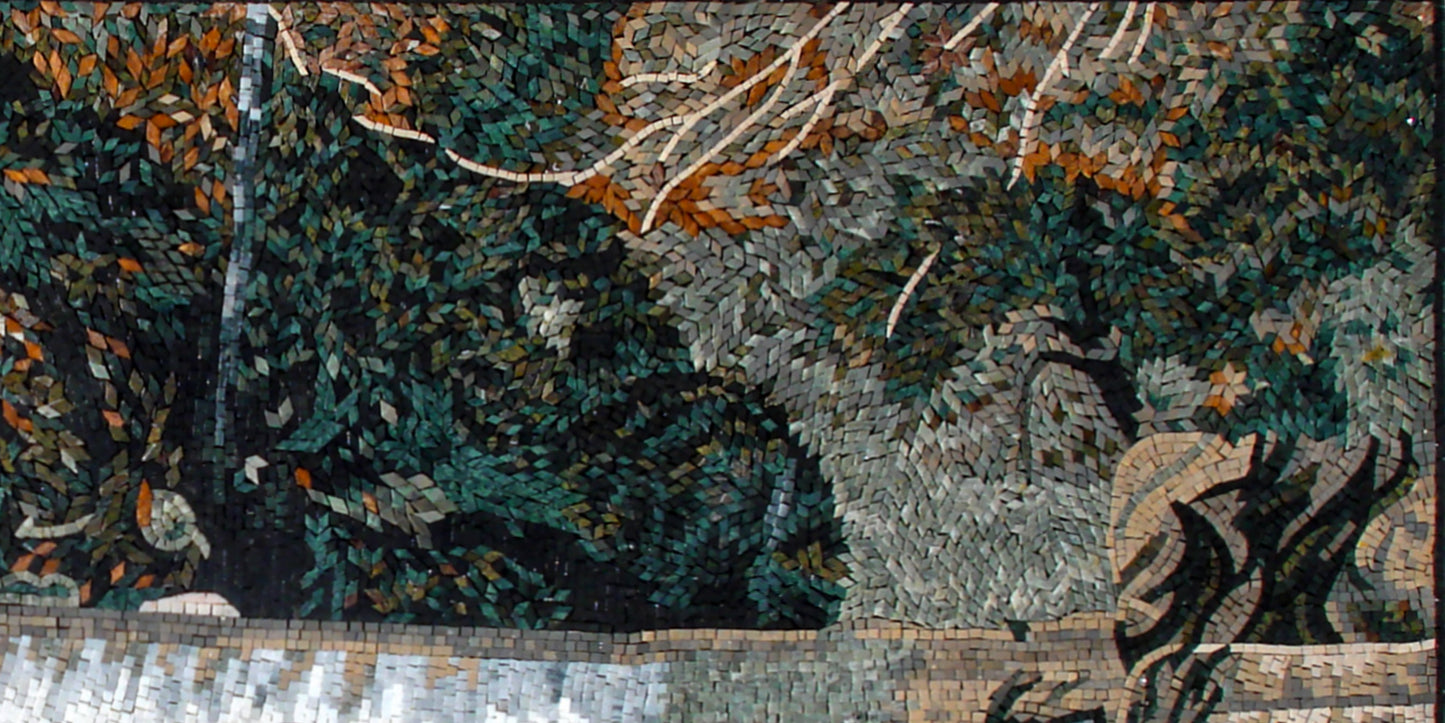 LS056 Cascades Waterfall Block Landscape Mosaic Art