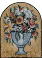 Handmade Marble Mosaic Art: Floral Bouquet in Vase Wall Decor