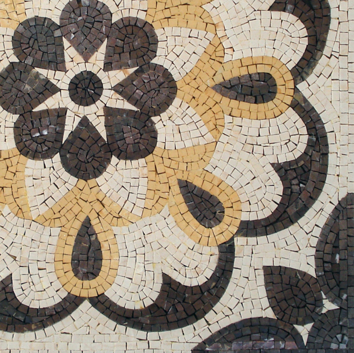 Handmade Floral Marble Mosaic Tile - 24” Square