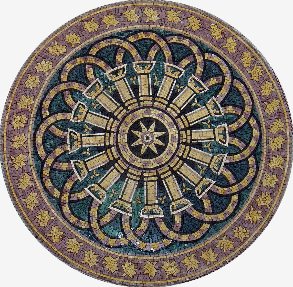 48" Handmade Decorative Medallion wall floor Marble Mosaic Art Stone Tile Décor