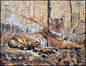 Handmade Tiger Mosaic Tile Mural: Jungle Animal Wall Art (48” x 36")