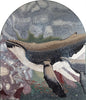 Handmade Humpback Whale Mosaic Tile: Sea Animal Wall Art (92” x 80”)