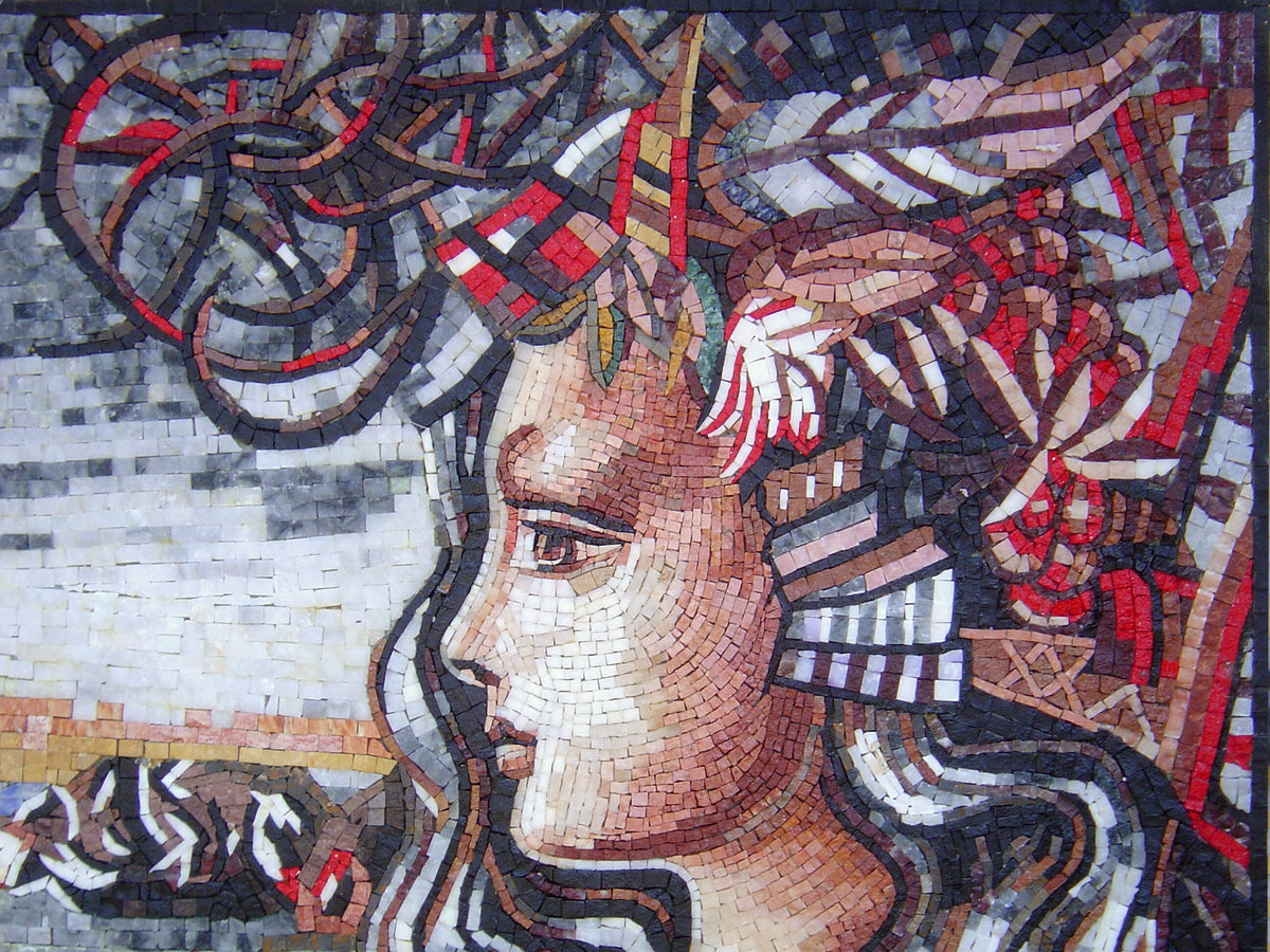 PT001 Portrait Landscape Handmade Marble Mosaic Mural