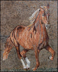 Handmade Marble Horse Mosaic Mural: Animal Portrait Wall Art (44” x 34”)