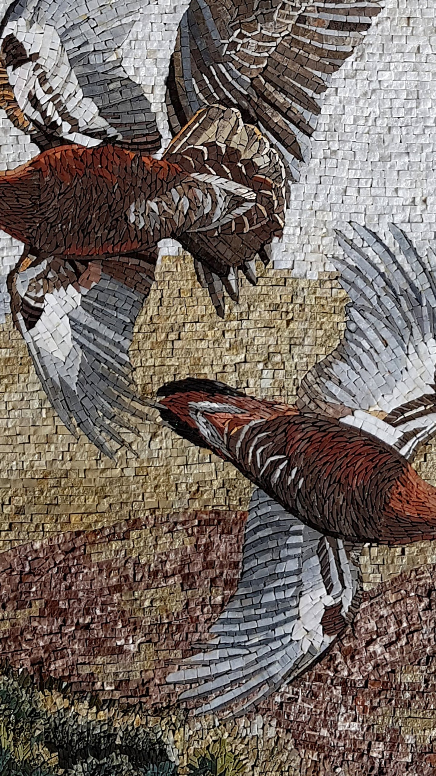 Handmade Eagle Mosaic Tile Art: Indoor/Outdoor Stone Wall Decor