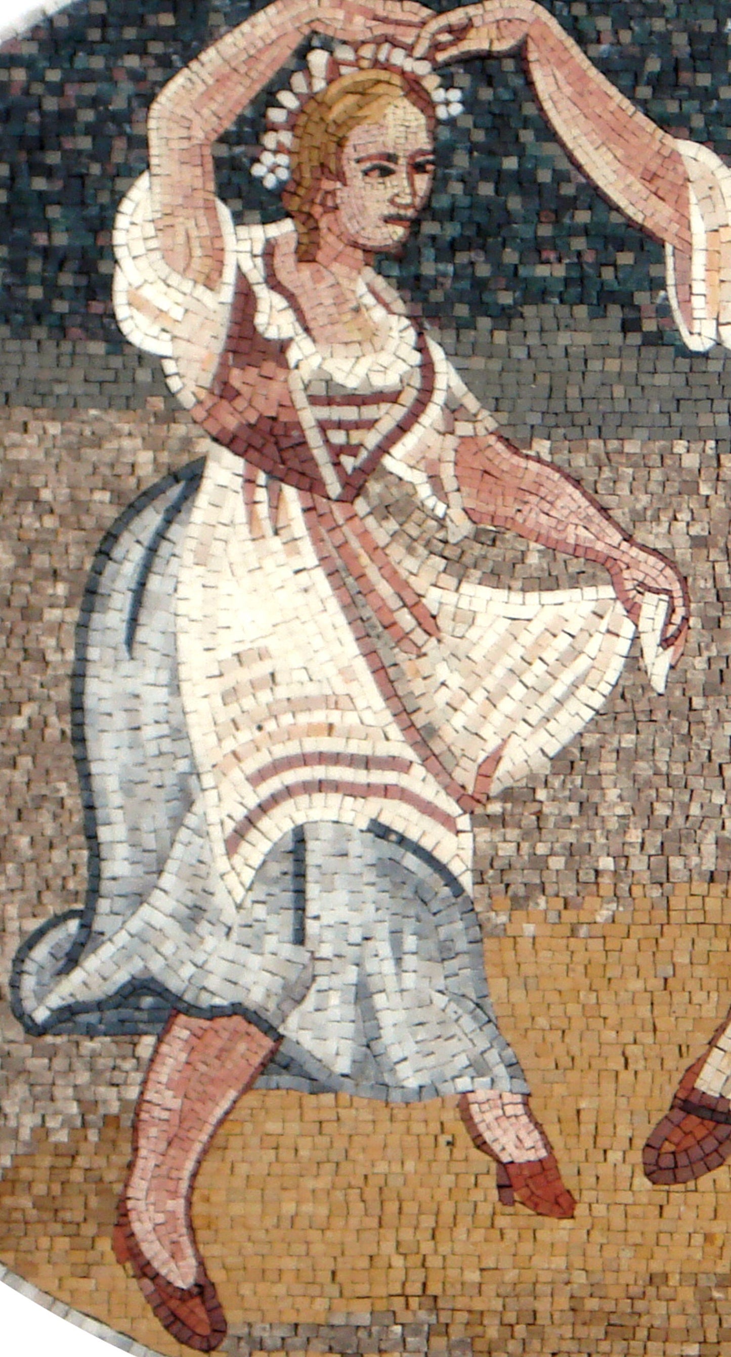 Handmade Marble Mosaic Tile Art: Couple Dancing Portrait, 52”x32”